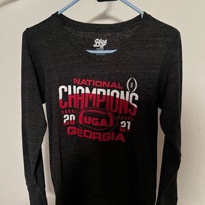 Women’s Georgia Bulldogs Size S Blue 84 Black National Champions Tee